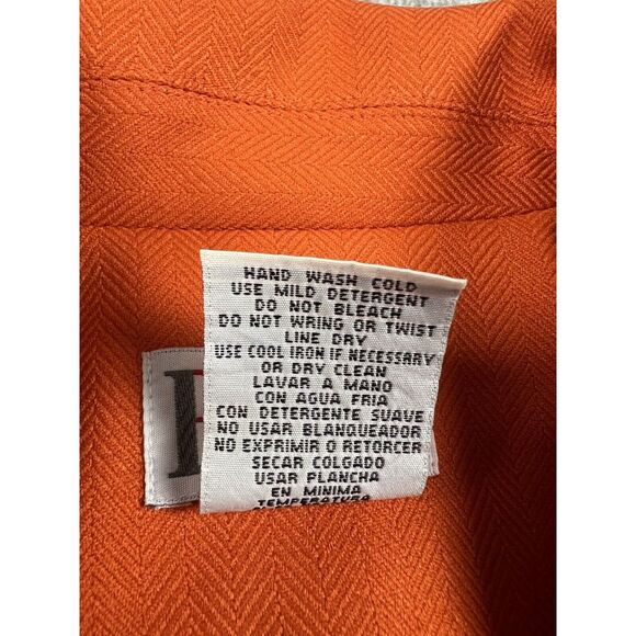 R&K Originals Suit‎ Jacket Womens 8 Orange Button Front 3/4 Sleeve Pockets - Picture 13 of 13